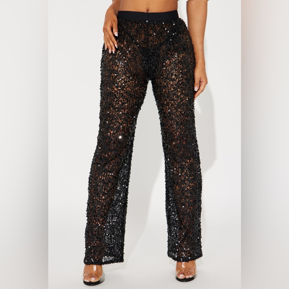 Sequin Crochet Cover Up Pants